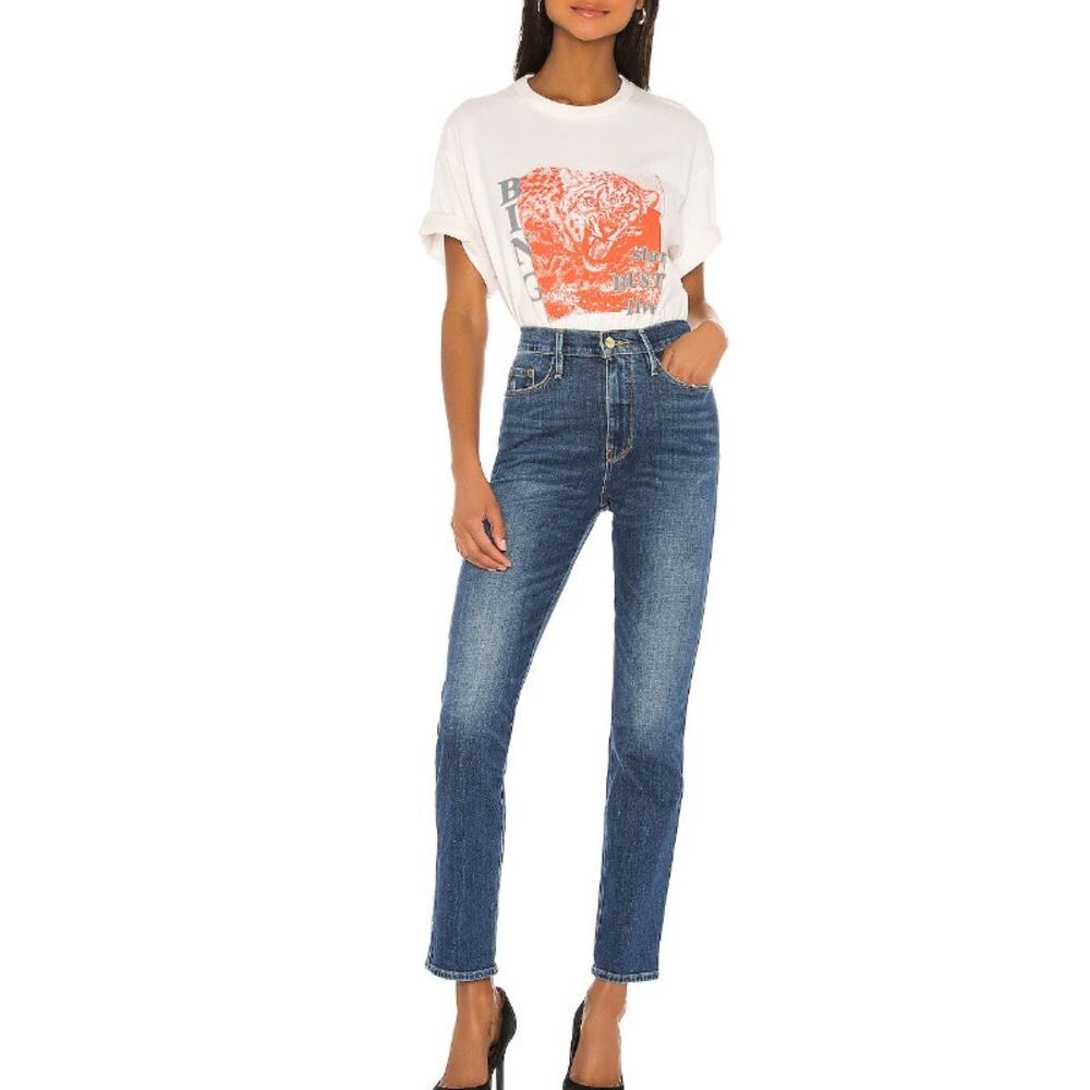 Frame Le Sylvie Slender Straight Jeans Size 27 High Rise Classic Normcore Chic